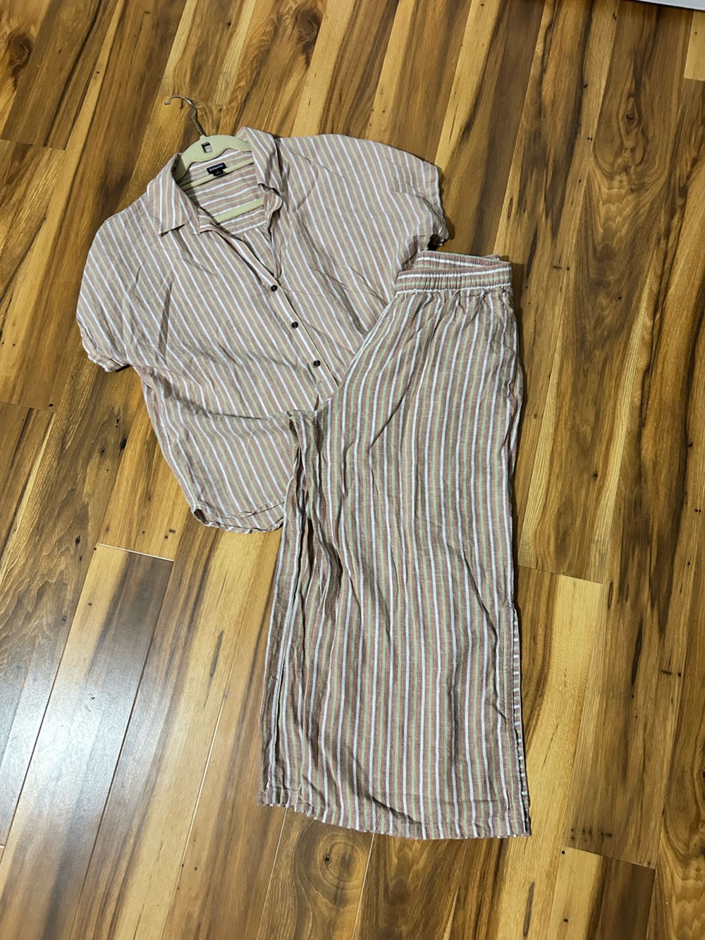 Patagonia Women's Pink and White Striped Chinos Set